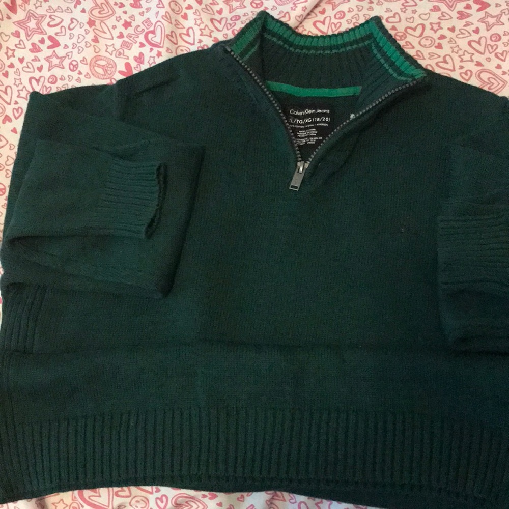 Calvin Klein Jeans MockNeck Half Zipper Sweater XL